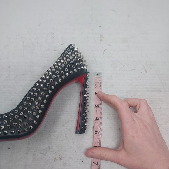 Christian Louboutin Black Condora Leather Spike Stud Pump - Picture 10 of 10